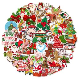 50/100PCS Christmas Series Cartoon Festival Fun Graffiti Stickers DIY Manual Scrap Book Tablet Decorative Stickers 