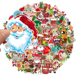 50/100PCS Christmas Series Cartoon Festival Fun Graffiti Stickers DIY Manual Scrap Book Tablet Decorative Stickers 