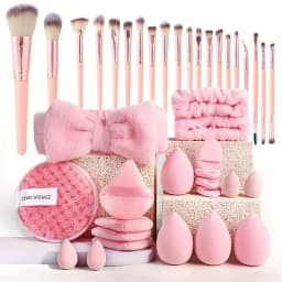 20/40 Pink Makeup kit Complete Makeup Brush Set, Big set includes Soft Brushes, Beauty Blender, Birthday Christmas New Year gift