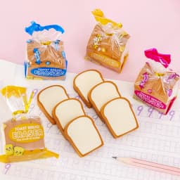 Creative Toast Bread Eraser Student Creative Stationery Children's 1st Period End Christmas Cute Gift Reward Kawaii Erasers