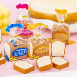 Creative Toast Bread Eraser Student Creative Stationery Children's 1st Period End Christmas Cute Gift Reward Kawaii Erasers