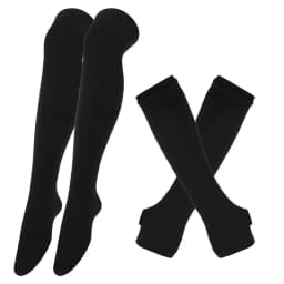 2Pair/Set Women Gothic Punk Over Knee Long Stripe Socks Girl Arm Sleeve Gloves Thigh High Cotton Socks Sweet Cute Christmas Gift