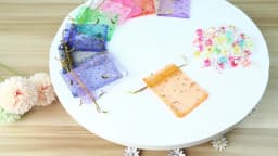50PCS Moon Stars Drawstring Organza Bags Jewelry Gift Bags Pouches Gold Star Organza Favor Pouches for Christmas Wedding
