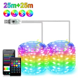 1M-50M Christmas Lights WS2812 Led Fairy String Light for Home Party Decoration USB Smart Bluetooth Curtain Lights Garland