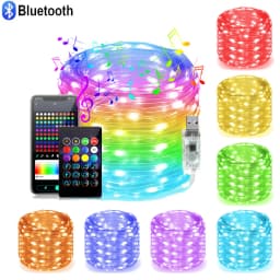 1M-50M Christmas Lights WS2812 Led Fairy String Light for Home Party Decoration USB Smart Bluetooth Curtain Lights Garland