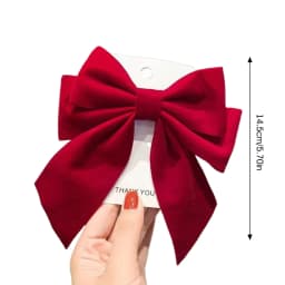 1Pcs Red Bowknot Hair Clip for Chinese New Year Christmas Barrettes Hair Accessories Gifts for Women Girls Xmas Tree Ornament