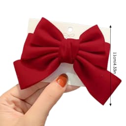 1Pcs Red Bowknot Hair Clip for Chinese New Year Christmas Barrettes Hair Accessories Gifts for Women Girls Xmas Tree Ornament
