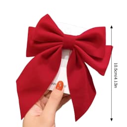 1Pcs Red Bowknot Hair Clip for Chinese New Year Christmas Barrettes Hair Accessories Gifts for Women Girls Xmas Tree Ornament