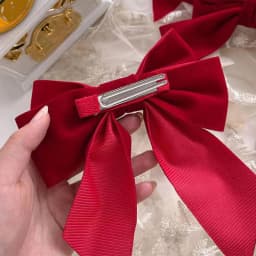 1Pcs Red Bowknot Hair Clip for Chinese New Year Christmas Barrettes Hair Accessories Gifts for Women Girls Xmas Tree Ornament