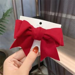 1Pcs Red Bowknot Hair Clip for Chinese New Year Christmas Barrettes Hair Accessories Gifts for Women Girls Xmas Tree Ornament