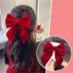 1Pcs Red Bowknot Hair Clip for Chinese New Year Christmas Barrettes Hair Accessories Gifts for Women Girls Xmas Tree Ornament