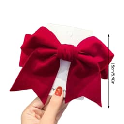 1Pcs Red Bowknot Hair Clip for Chinese New Year Christmas Barrettes Hair Accessories Gifts for Women Girls Xmas Tree Ornament