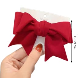 1Pcs Red Bowknot Hair Clip for Chinese New Year Christmas Barrettes Hair Accessories Gifts for Women Girls Xmas Tree Ornament