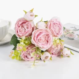 Artificial Flowers Fake Silk White Peonies Used for Home Room Vase Decoration Christmas Wreath Wedding Bouquet Party Accessories