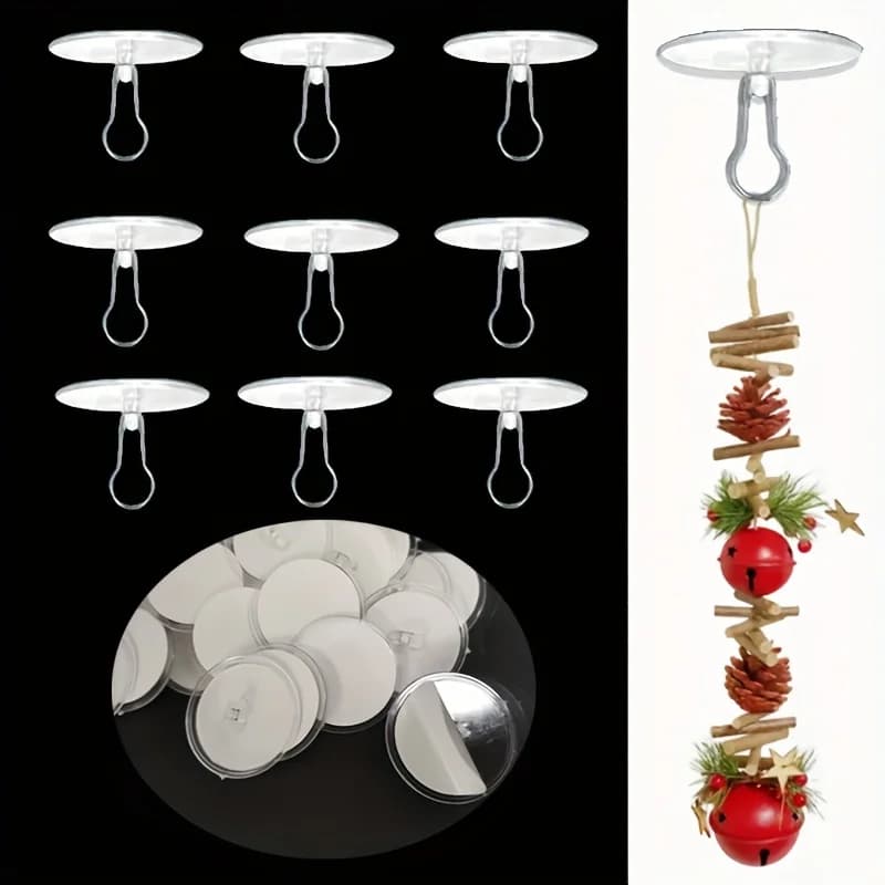 20/40transparent ceiling hooks - Strong self-adhesive no drilling, DIY home decoration, Christmas party wall storage hooks