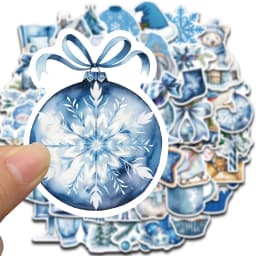 50PCS Blue Winter Stickers Scrapbooking Laptop Graffiti Room Community Art Picture Diary Y2k Fashion Phone Fun Christmas Sticker