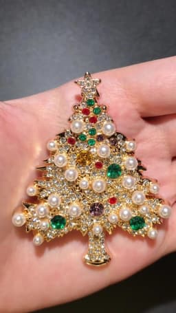 Wuli&baby Luxury Pearl Christmas Tree Brooches For Women Designer Multicolor New Year Trees Plants Party Brooch Pins Gifts