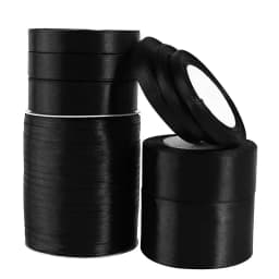 1pc 22 Meters/Roll (6mm-50mm) Black Polyester Satin Ribbon Bow Craft Decor Wedding Christmas Party Handwork DIY Decoration
