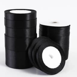 1pc 22 Meters/Roll (6mm-50mm) Black Polyester Satin Ribbon Bow Craft Decor Wedding Christmas Party Handwork DIY Decoration