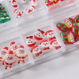 12grids Cartoon Mixed Resin Santa Claus Nails Decor Kawaii Christmas Snowman Elk Nail Charms Parts 3D Festival DIY Nail Supplies