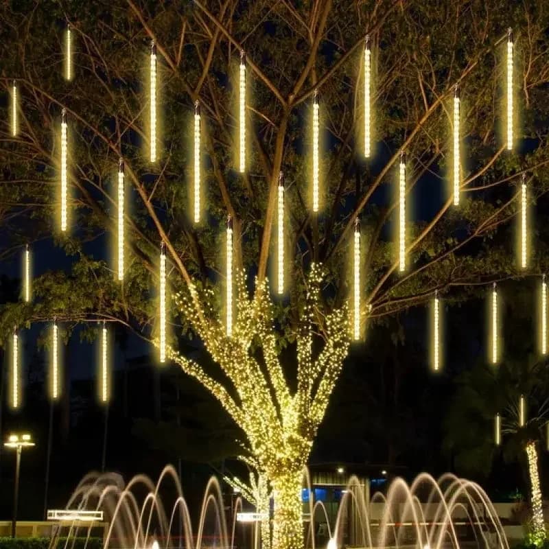 30/50CM LED Meteor Shower Rain Lights Waterproof Falling Raindrop Fairy String Light for Christmas Holiday Party Patio Decor