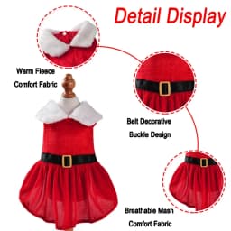 Cute Dog Santa Claus Outfit Christmas Costume for Small Dogs Cats Yorkie Cosplay Clothes Dress Up Jumpsuit Party Gifts Supplies