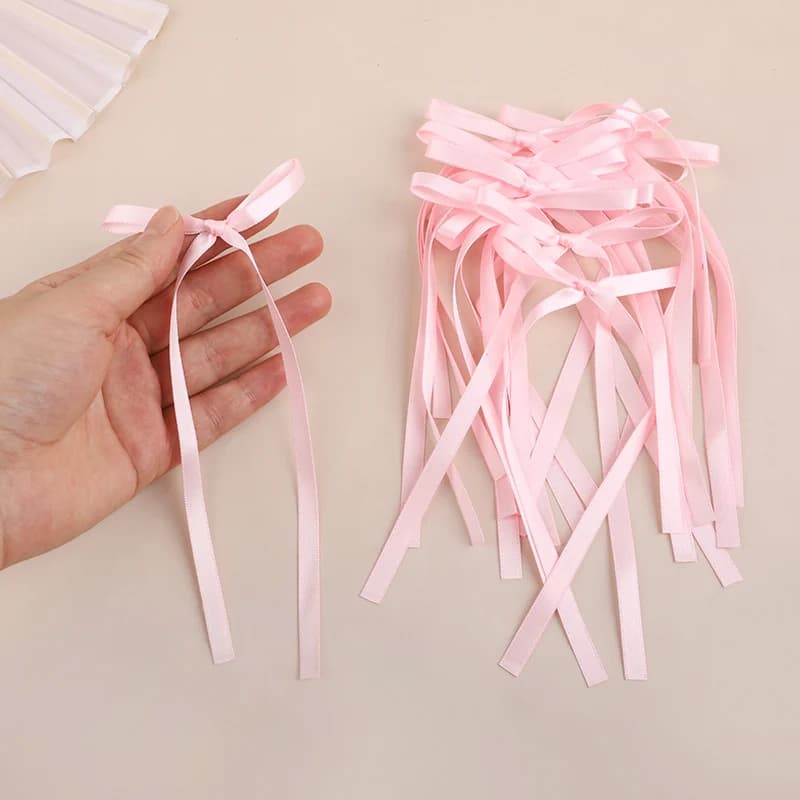 10/20Pcs Pink Red Bow Cake Decorations Ribbons Cake Topper Kids Girls Birthday Party Supplies Christmas Wedding Cake DIY Decor
