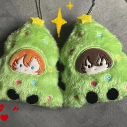 Anime Bungo Stray Dogs Christmas Tree Plush Doll Cartoon School Bag Pendant Creative Car Key Fighting Anime Peripheral Gift