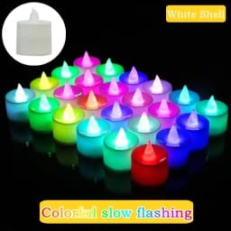 50/24*Pack Colorful LED Candle Light Battery Operated Tealight Switch Candles Flameless Wedding Home Christmas Decor Mini Candle