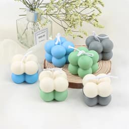 Christmas Holly Leaf Bubble Candle Silicone Mold Handmade Aromatherapy Gypsum Clay Making Shaped Candle Xmas New Year Gift Mold