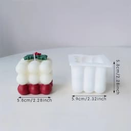 Christmas Holly Leaf Bubble Candle Silicone Mold Handmade Aromatherapy Gypsum Clay Making Shaped Candle Xmas New Year Gift Mold