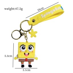 Anime Spongebob Squarepants Keychain Patrick Star Krabs Gary Sandy Kawaii Toys keychain Christmas gift bag Birthday Gift For Kid