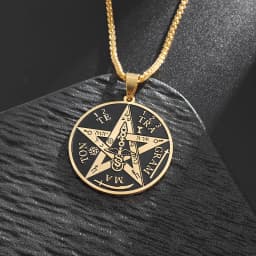 Exquisite Stainless Steel Pattern Witch Knot Pendant Necklace Celtic Knot Lucky Jewelry Christmas Gift for Friends and Family