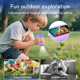 Kids Digital Microscope 1000X Magnification 8 LED Portable Handheld Microscope for Outdoor Exploration, Birthday Christmas Gift