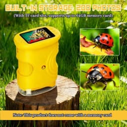 Kids Digital Microscope 1000X Magnification 8 LED Portable Handheld Microscope for Outdoor Exploration, Birthday Christmas Gift