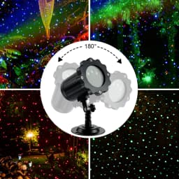 Laser Christmas Projector Light Outdoor Moving RGB Christmas Projector Light 3 Color Motion Firefly Light Show for Holiday Decor