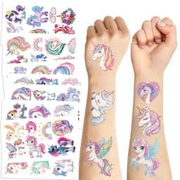 10pcs Kawaii Unicorn Tattoo Stickers Cool Cartoon Animal Childer Party Temporary Tattoos Sticker Pack Christmas Gift Toy