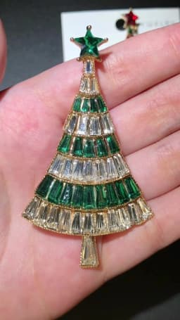 Wuli&baby Shining Christmas Tree Brooches For Women Unisex 4-color Rhinestone New Year Plants Party Office Brooch Pins Gifts