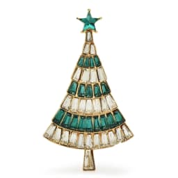 Wuli&baby Shining Christmas Tree Brooches For Women Unisex 4-color Rhinestone New Year Plants Party Office Brooch Pins Gifts