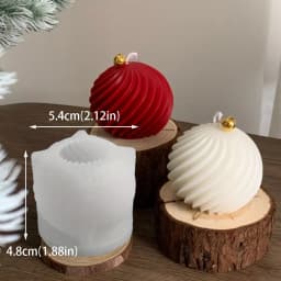 1-21pcs Rotate Ball Silicone Candle Mold Golden Bell DIY Resin Plaster Making Kit Handmade Christmas Souvenirs Winter Home Decor