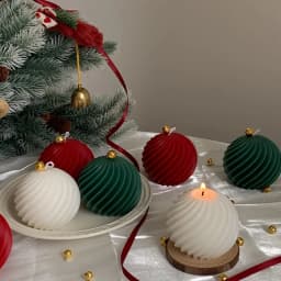 1-21pcs Rotate Ball Silicone Candle Mold Golden Bell DIY Resin Plaster Making Kit Handmade Christmas Souvenirs Winter Home Decor