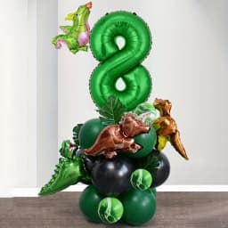 25Pcs 32 Inch Green Number Mini Dinosaur Foil Balloons for Birthday Anniversary Festival Halloween Christmas Party Decorations