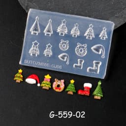 Christmas Theme Cartoon Silicone Nail Carving Mold High Transparency Snowman Gingerbread Soft Nail Template Winter DIY Nail Deco