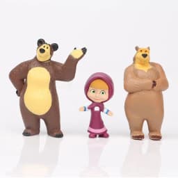 10Pieces Masha and The Bear Action Figure Anime Model Cartoon Toys Anime Figure for Friends Gifts Christmas Gift