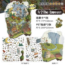 Kawaii The Magician 3D The Empress Landscape Sticker DIY Pocket Cabin Scene Christmas gifts