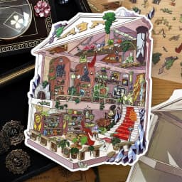 Kawaii The Magician 3D The Empress Landscape Sticker DIY Pocket Cabin Scene Christmas gifts