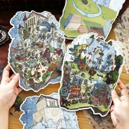 Kawaii The Magician 3D The Empress Landscape Sticker DIY Pocket Cabin Scene Christmas gifts