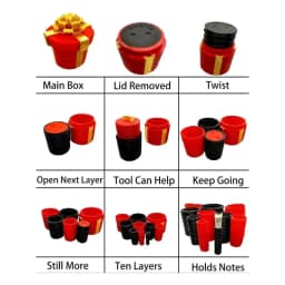 Annoying Nested Screw Gift Box Money Puzzle Box, 10 Layer Reusable Prank Gift Boxes for Birthday, Christmas & Fun Party