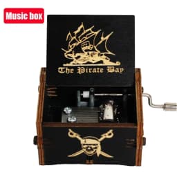 Many Anime styles Music Box Wooden Antique carved Wooden Hand Crank Music Box Classic Theme Music for Christmas Family Decor