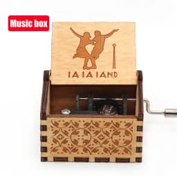 Many Anime styles Music Box Wooden Antique carved Wooden Hand Crank Music Box Classic Theme Music for Christmas Family Decor